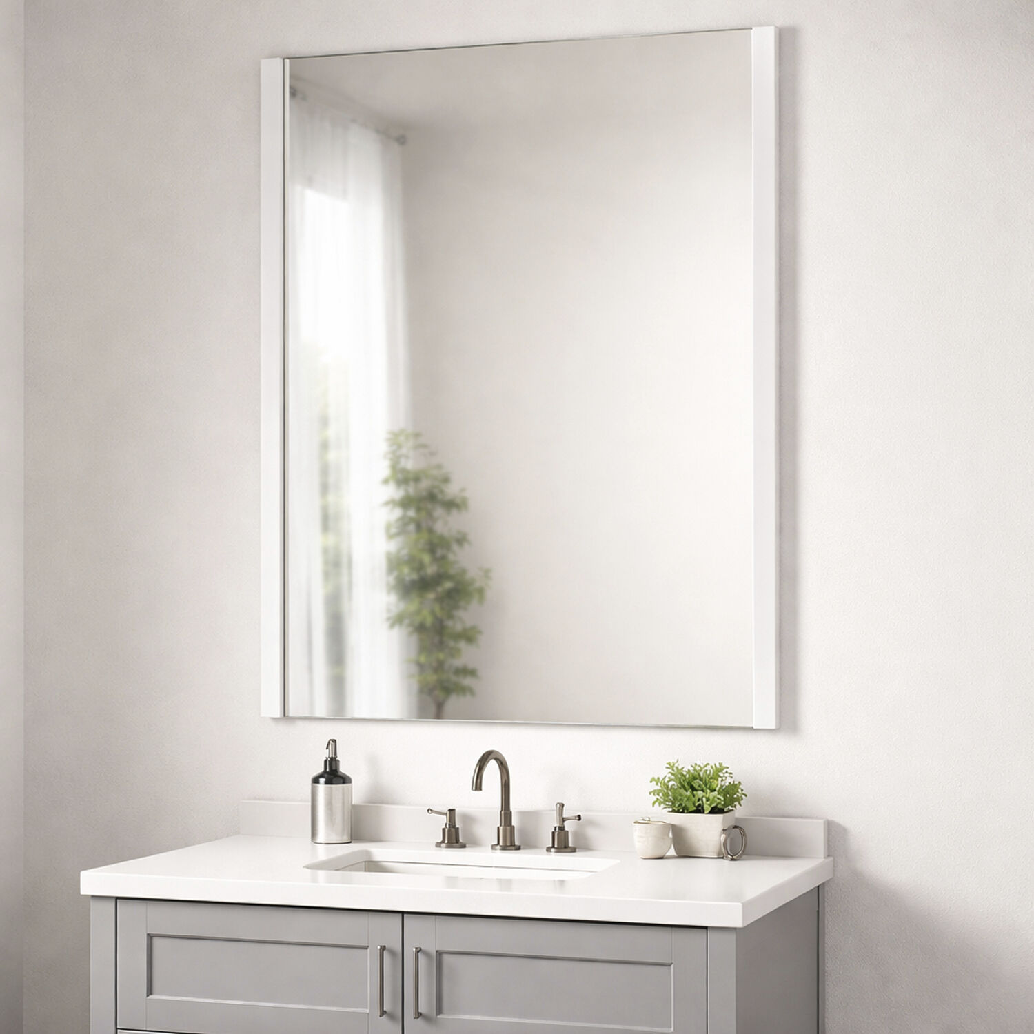 Luminance 42 X 36 inch Polished Chrome LED Wall Mirror