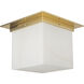 Mineral 1 Light 11.13 inch Patina Brass and Alabaster Flush Mount Ceiling Light in Alabaster Shade