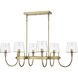 Brookside 6 Light 25 inch Vintage Brass Island Pendant Ceiling Light