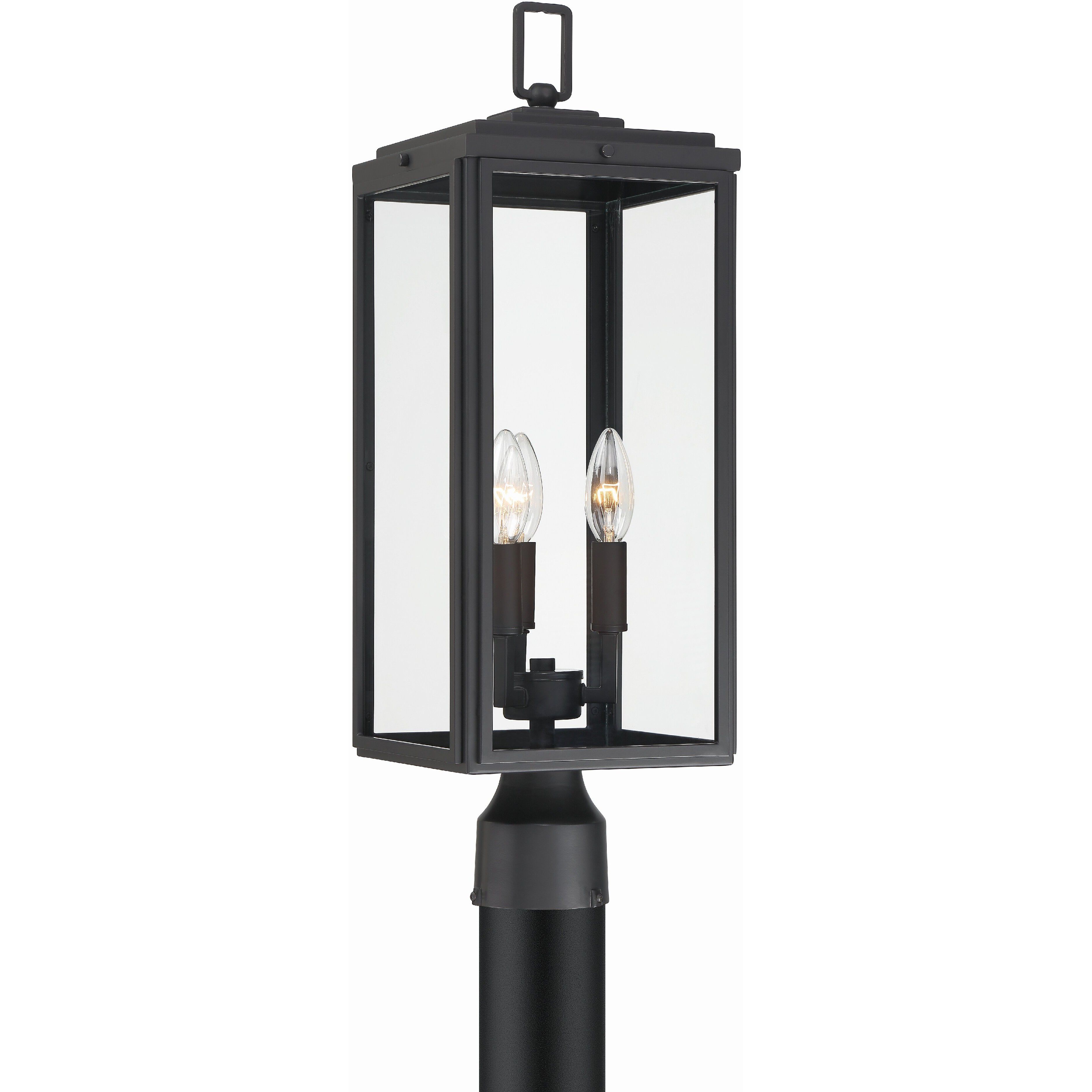 Byron 3 Light 22.25 inch Matte Black Outdoor Post