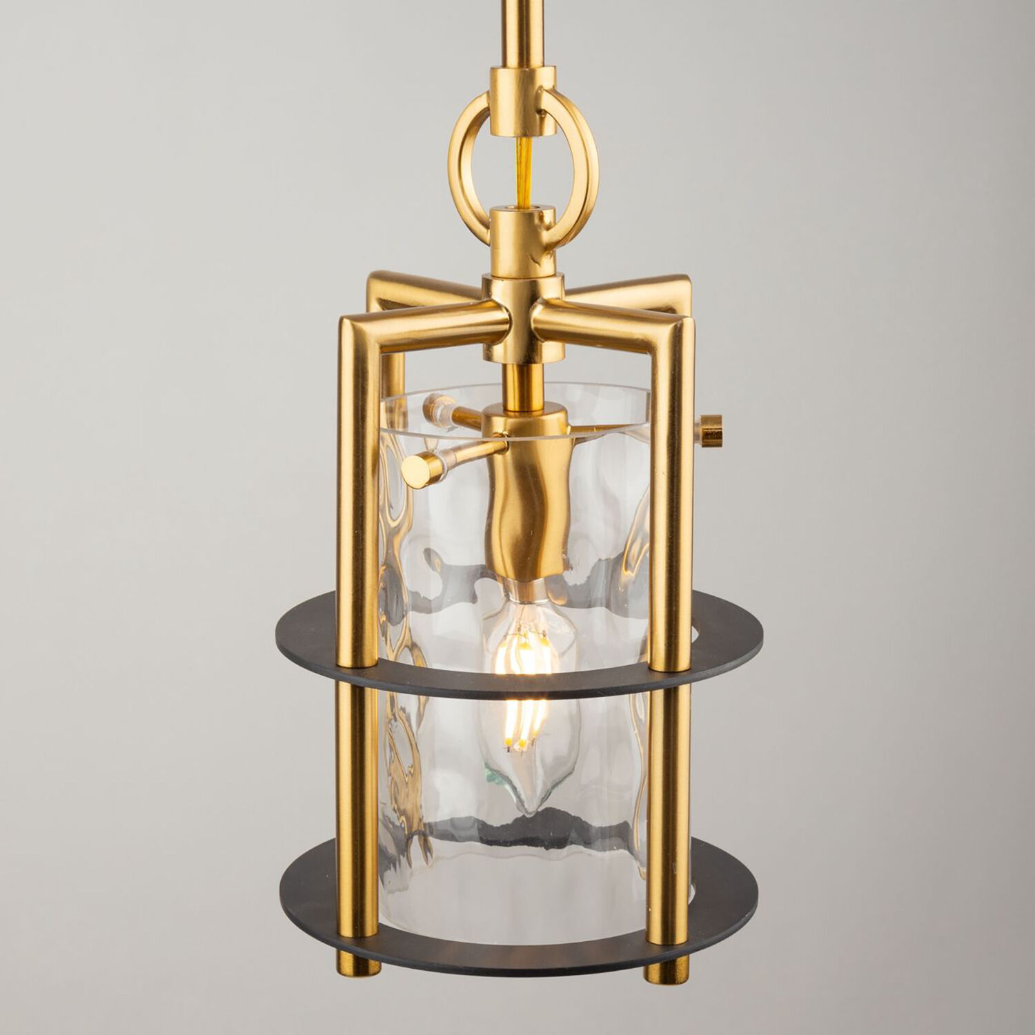 Burford LED 5 inch Brass and Black Pendant Ceiling Light