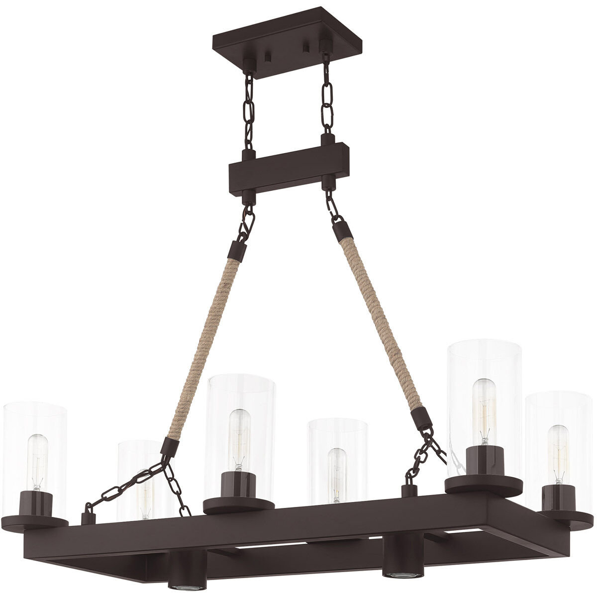 Neptune 6 Light 48 inch Bronze Bath Vanity Wall Light