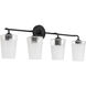 Providence 4 Light 35 inch Matte Black Vanity Light Wall Light