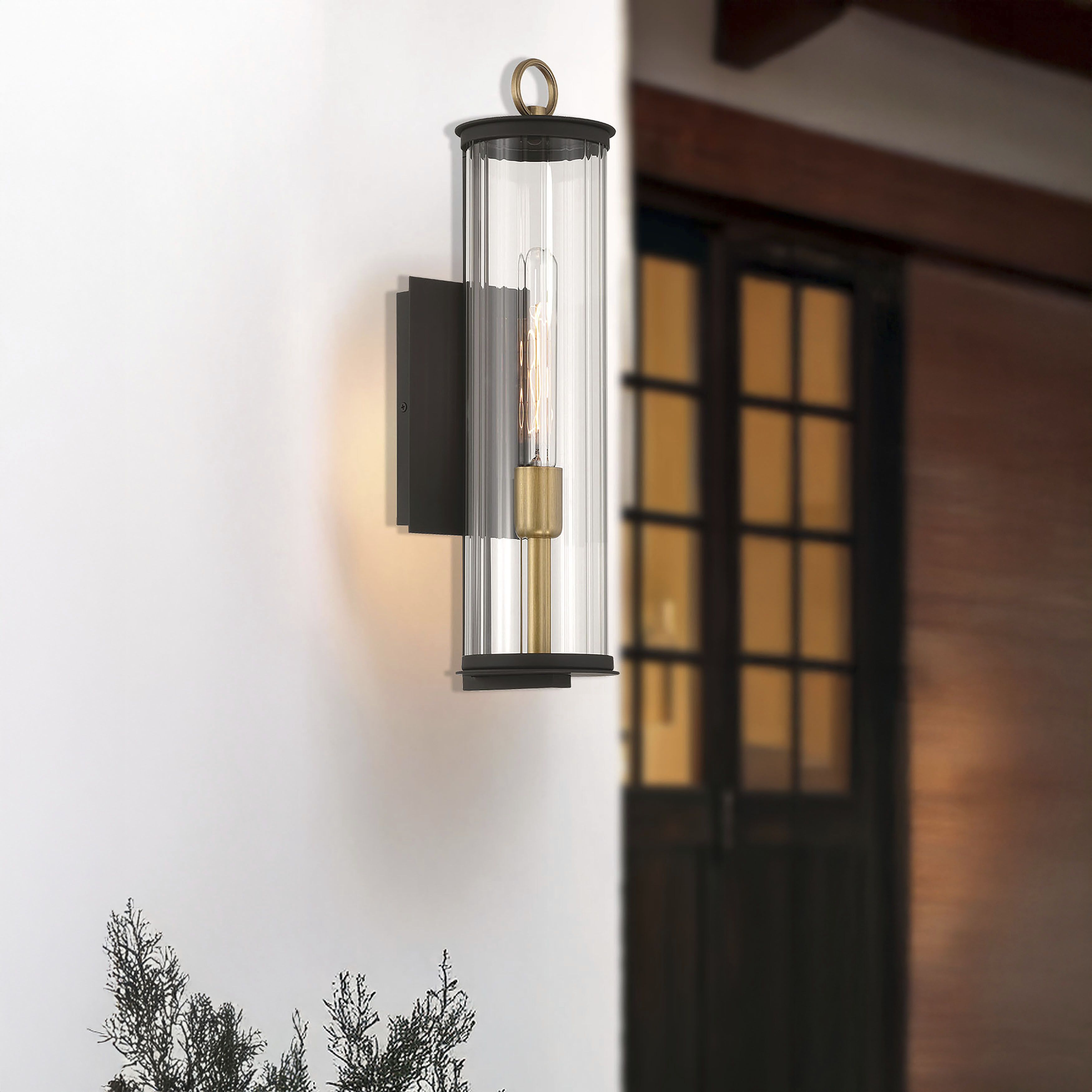 Cara 1 Light 19.25 inch Legacy Brass and Dark Matte Black Outdoor Wall Sconce