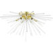 Utopia 6 Light 26 inch Satin Brass Flush Mount Ceiling Light