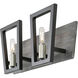 Zag 2 Light 14.5 inch Black and Grey Bath Vanity Wall Light in Black/Grey Wood