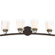 Studio 5 4 Light 33 inch Painted Bronze/Natural Brush Bath Light Wall Light