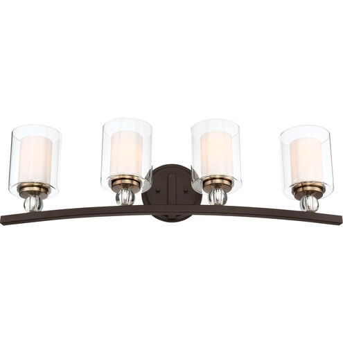 Studio 5 4 Light 33 inch Painted Bronze/Natural Brush Bath Light Wall Light