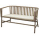 Grayson Off White Linen & Grey Washed Wood Settee