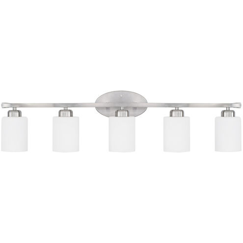 Dixon 5 Light 37 inch Brushed Nickel Vanity Light Wall Light