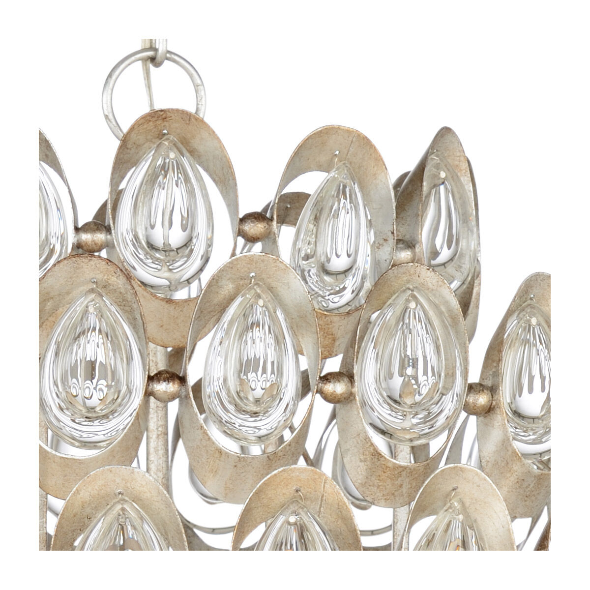 Wildwood 12 Light 25 inch Antique Silver Leaf/Clear Chandelier Ceiling Light