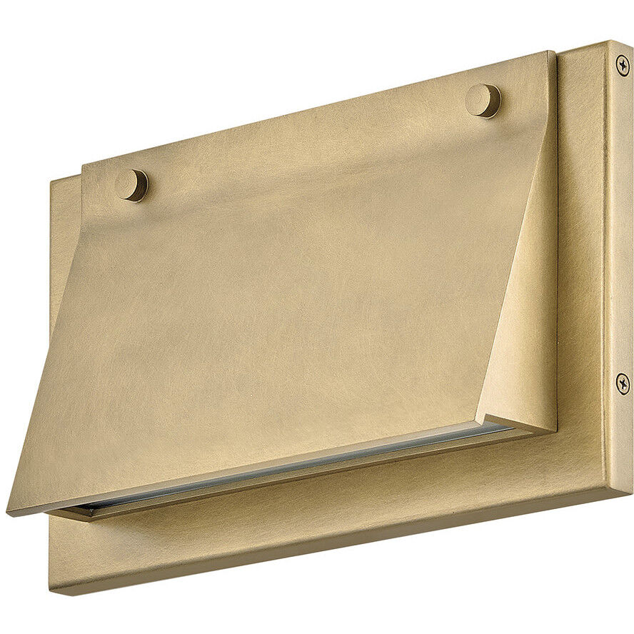 Fold LED 7 inch Heritage Brass Outdoor Wall Mount Lantern