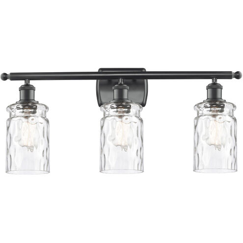 Ballston Candor 3 Light 26 inch Matte Black Bath Vanity Light Wall Light in Clear Waterglass, Ballston