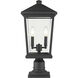 Beacon 2 Light 21.5 inch Black Outdoor Pier Mounted Fixture in 8.25