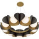 Flare 9 Light 34.25 inch Legacy Brass and Dark Bronze Pendant Ceiling Light