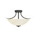 Montego 2 Light 16 inch Oil Rubbed Bronze Semi-Flush Ceiling Light in Satin Bisque