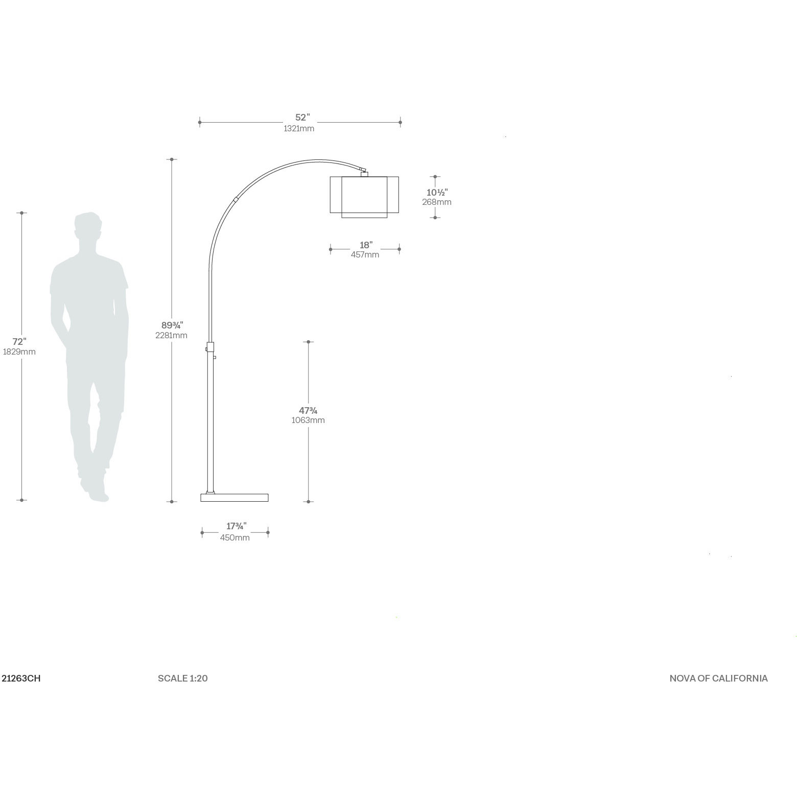 Marilyn 90 inch 150.00 watt Polished Chrome and Black Arc Floor Lamp Portable Light