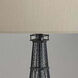 Eiffel 25.5 inch 100 watt Black Table Lamp Portable Light in Natural Fabric
