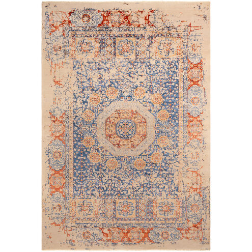 Marina 108 X 72 inch Navy/Burnt Orange/Ivory/Mustard/Taupe Rugs, Rectangle