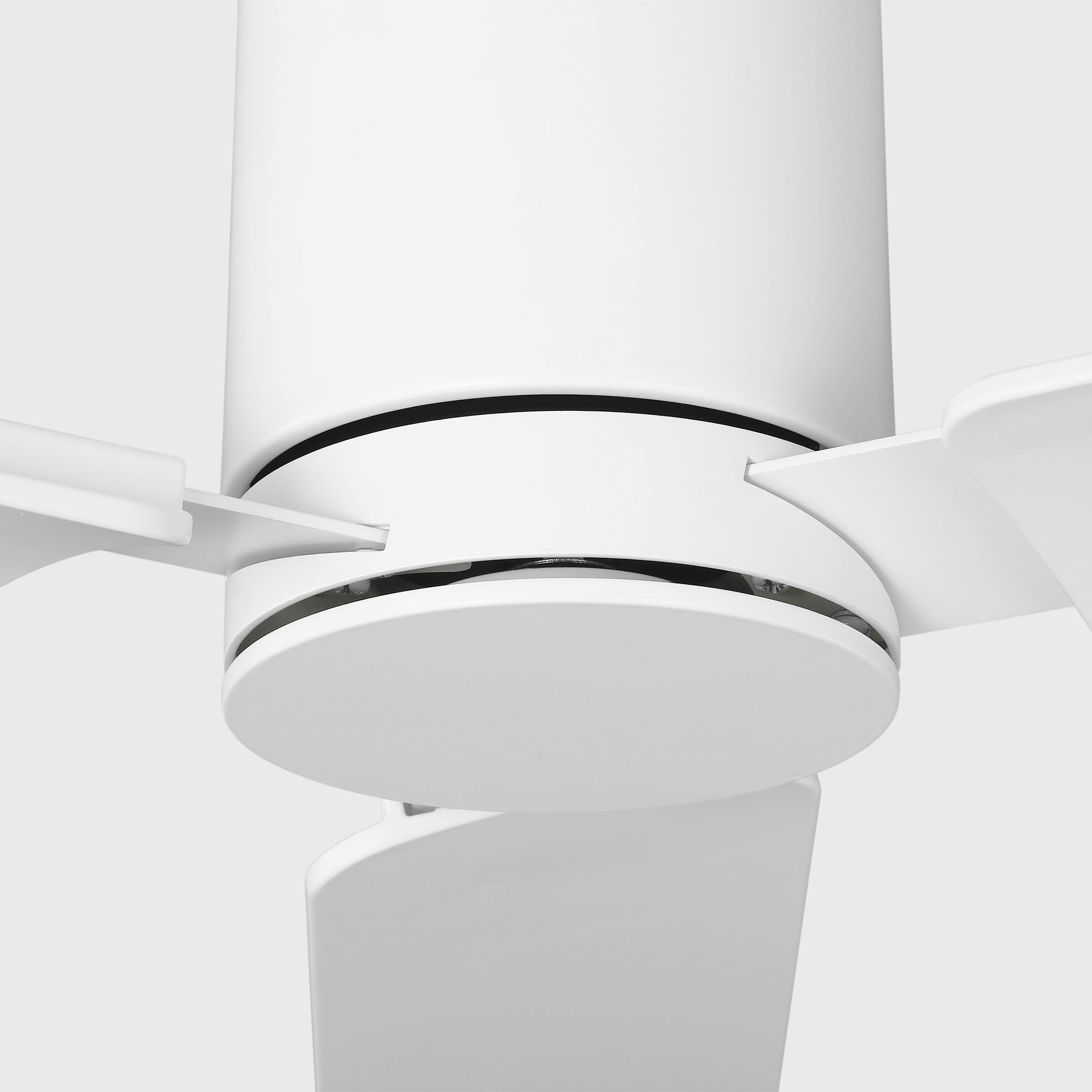 Cleancut 54 inch Matte White with Matte White ABS Blades Indoor/Outdoor Smart Ceiling Fan