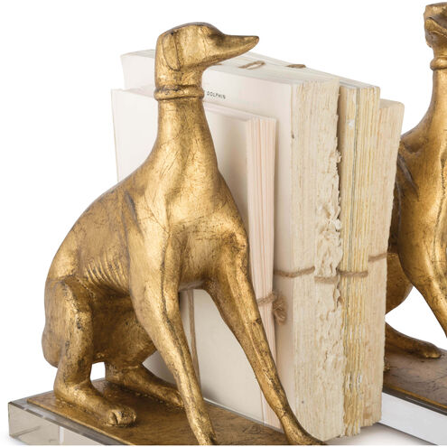 Norman 10.25 X 3.75 inch Antique Gold Leaf Book Ends
