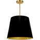 Oversized Drum 1 Light 20 inch Aged Brass Pendant Ceiling Light in Black/Gold Jewel Tone, Medium