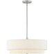 Textile Collection 5 Light 22 inch Brushed Nickel Pendant Ceiling Light in Cream (CandleAria), Classic Family