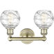 Athens Deco Swirl 2 Light 15 inch Antique Brass and Clear Deco Swirl Bath Vanity Light Wall Light