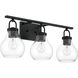 Mansfield 3 Light 24 inch Matte Black Vanity Light Wall Light