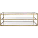 Strie 54 X 34 inch Antique Brass with Clear Coffee Table
