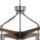 Avondale LED 25.25 inch Satin Nickel and Dark Sycamore Chandelier Ceiling Light