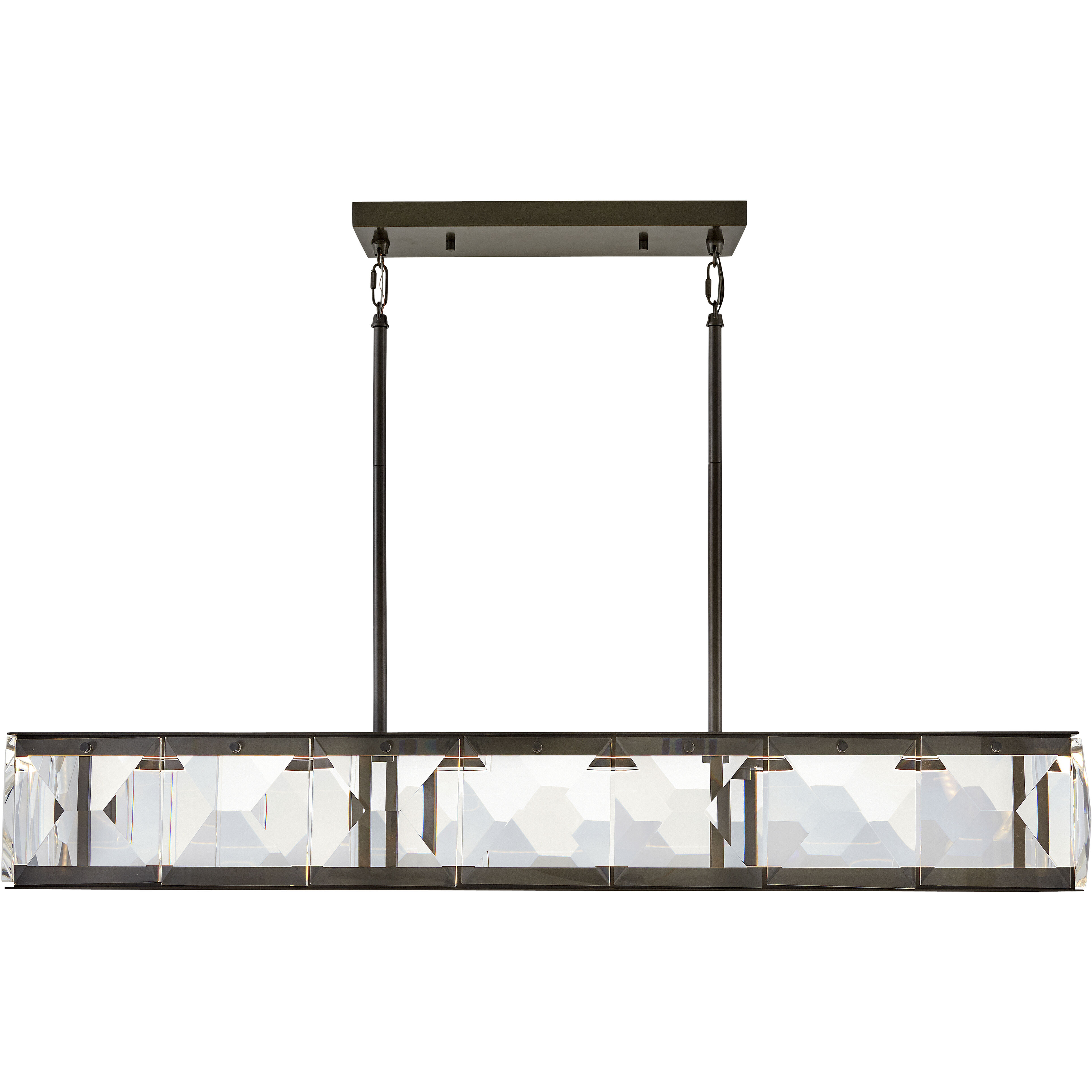 Jolie LED 45.25 inch Black Oxide Chandelier Ceiling Light, Linear & Oval