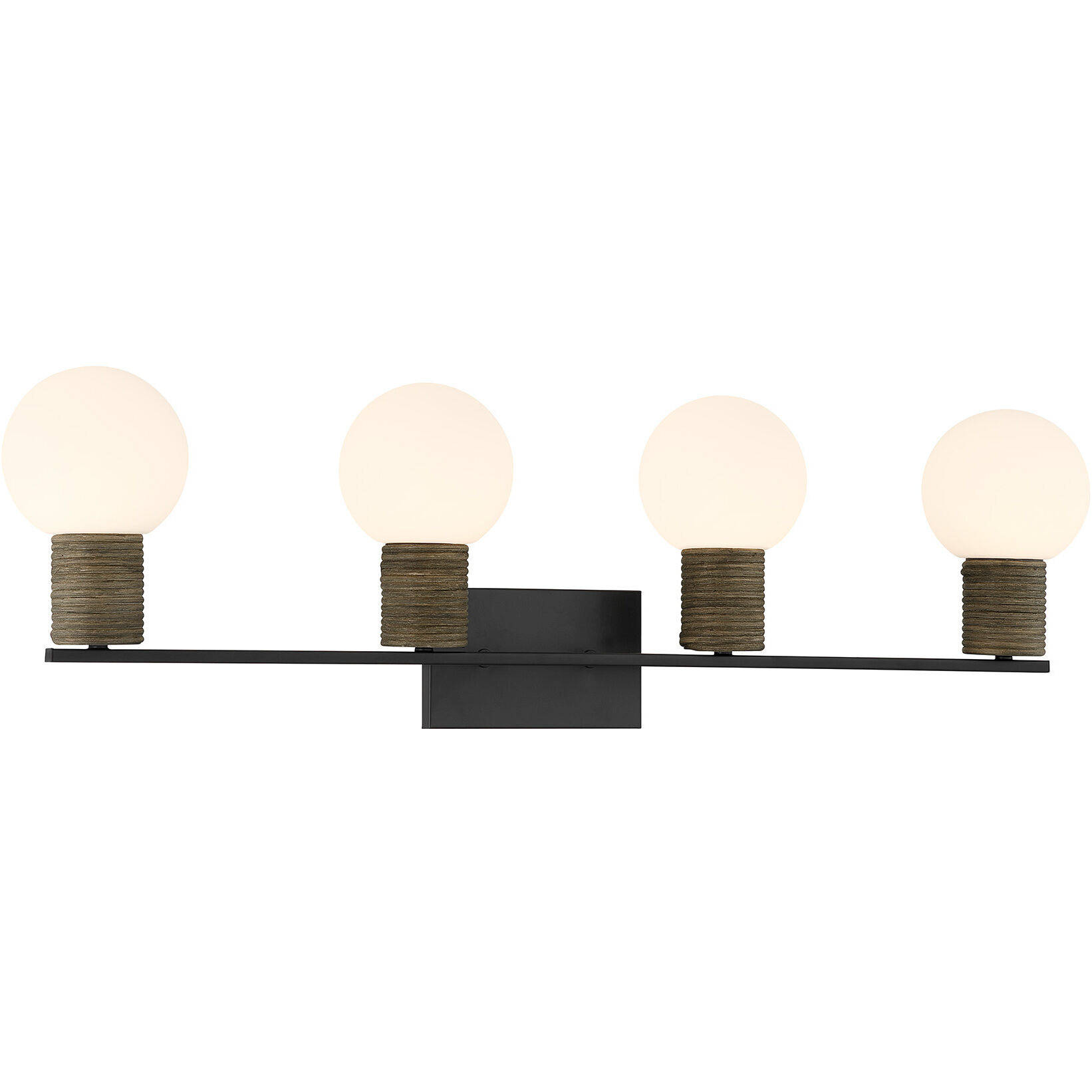 Jarrell 4 Light 33.5 inch Matte Black Bathroom Vanity Light Wall Light