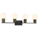Jarrell 4 Light 33.5 inch Matte Black Bathroom Vanity Light Wall Light