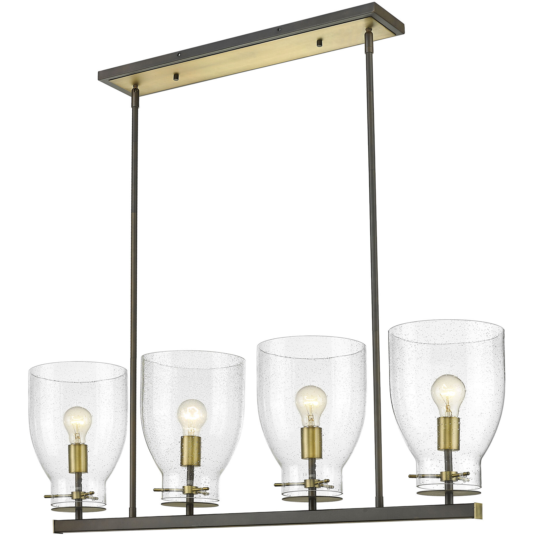 Shelby 4 Light 40 inch Oil Rubbed Bronze and Antique Brass Chandelier Ceiling Light