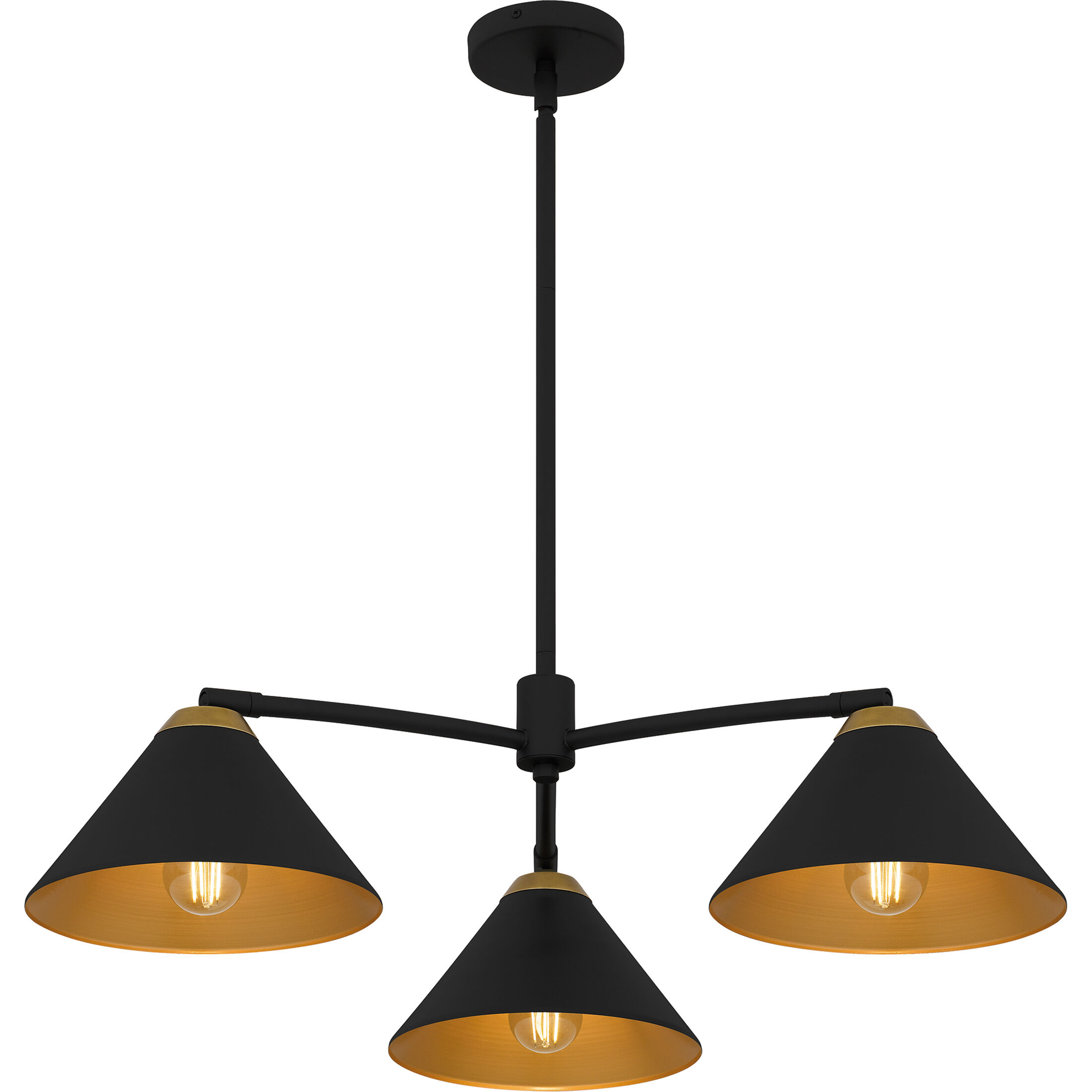 Alscott 3 Light 32 inch Matte Black Chandelier Ceiling Light