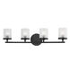 Ryan 4 Light 25 inch Soft Black Bath Bracket Wall Light