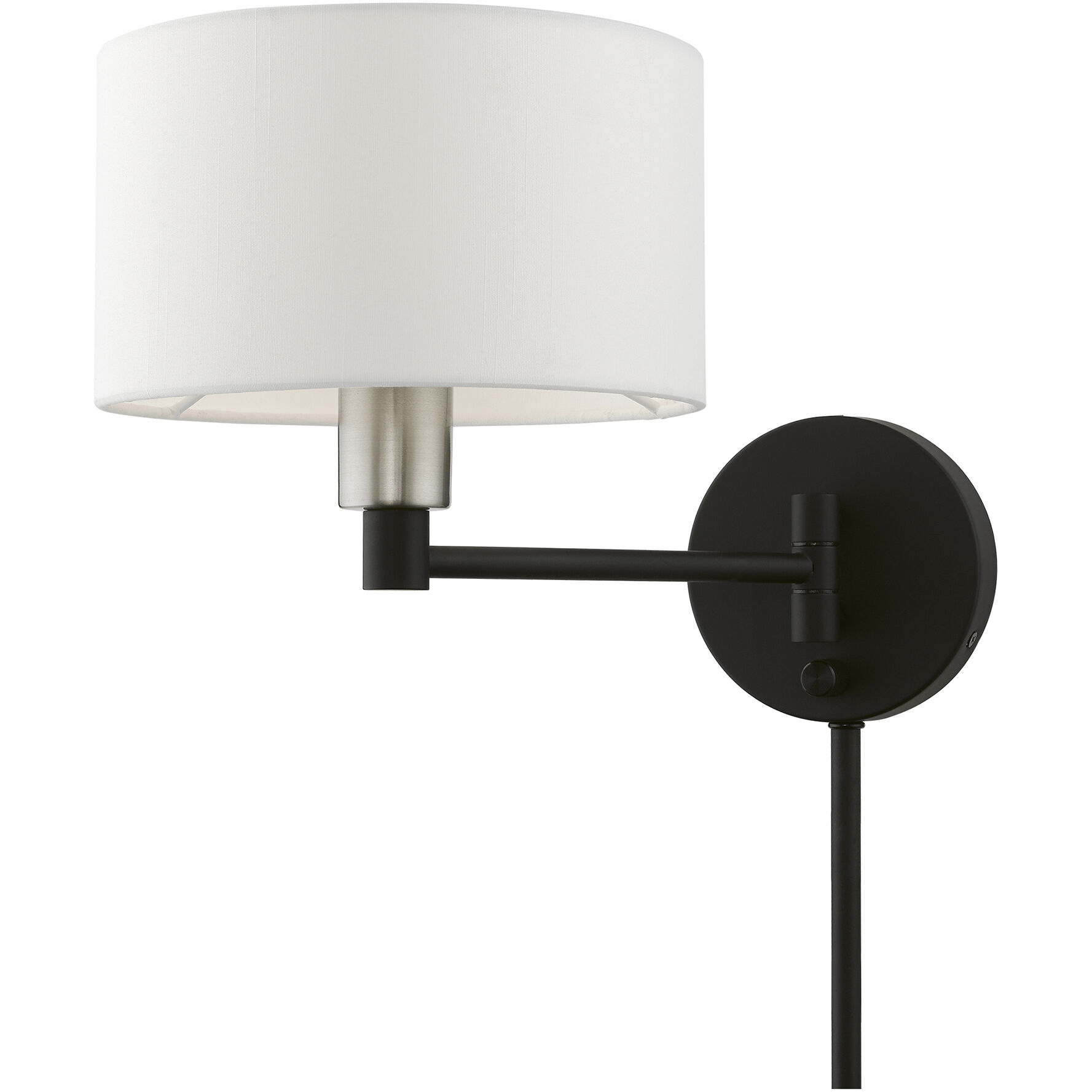 Allison 15 inch 60.00 watt Black with Brushed Nickel Accent Swing Arm Wall Lamp Wall Light