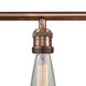 Franklin Restoration Bare Bulb 4 Light 42 inch Antique Copper Bath Vanity Light Wall Light