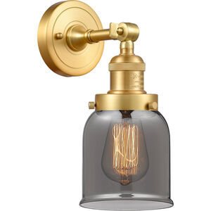 Franklin Restoration Small Bell 1 Light 5 inch Satin Gold Sconce Wall Light in Plated Smoke Glass, Franklin Restoration