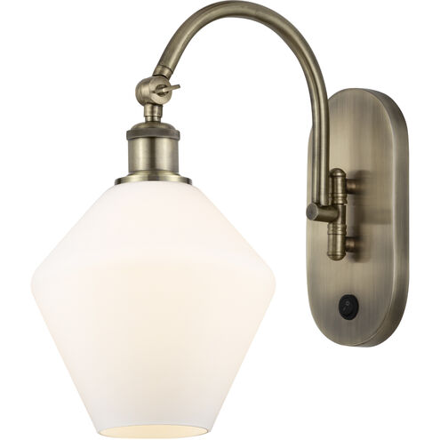 Ballston Cindyrella LED 8 inch Antique Brass Sconce Wall Light in Matte White Glass