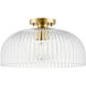 Transitional 1 Light 16 inch Natural Brass Semi-Flush Ceiling Light