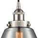 Edison Fulton 1 Light 7 inch Brushed Satin Nickel Mini Pendant Ceiling Light in Light Smoke Glass
