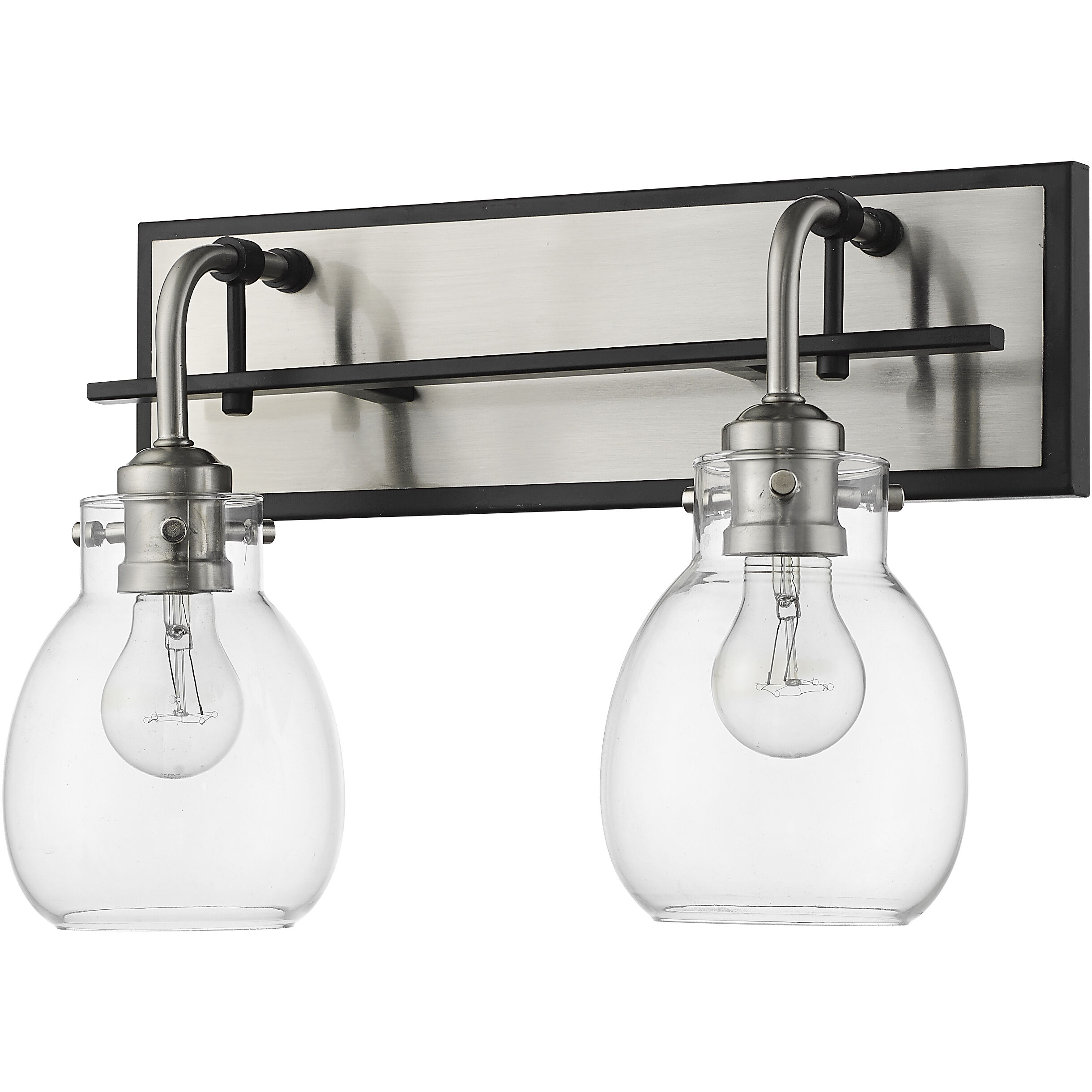 Kraken 2 Light 16 inch Matte Black and Brushed Nickel Wall Sconce Wall Light