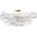 Julie Neill Talia LED 37.5 inch Gild and Clear Swirled Glass Flush Mount Ceiling Light, Grande