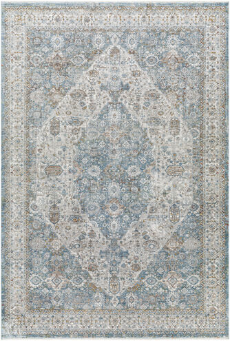 Isfahan 60 X 38 inch Dark Blue Rug, Rectangle