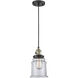 Franklin Restoration Canton LED 6 inch Black Antique Brass Mini Pendant Ceiling Light in Clear