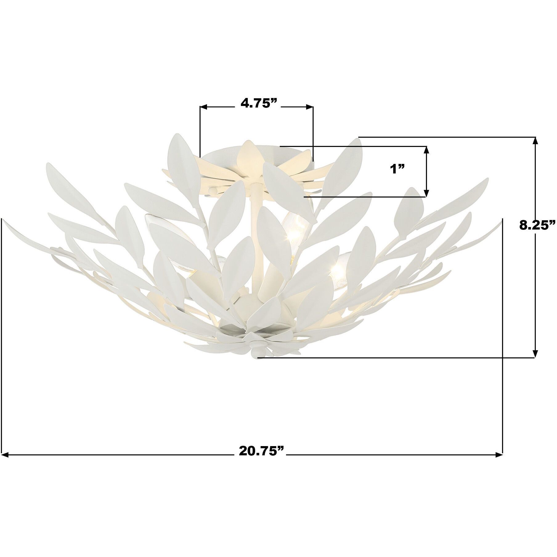 Broche 4 Light 20.75 inch Matte White Semi Flush Ceiling Light