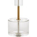 Deville 31 inch 150 watt Clear and Antique Brass Table Lamp Portable Light