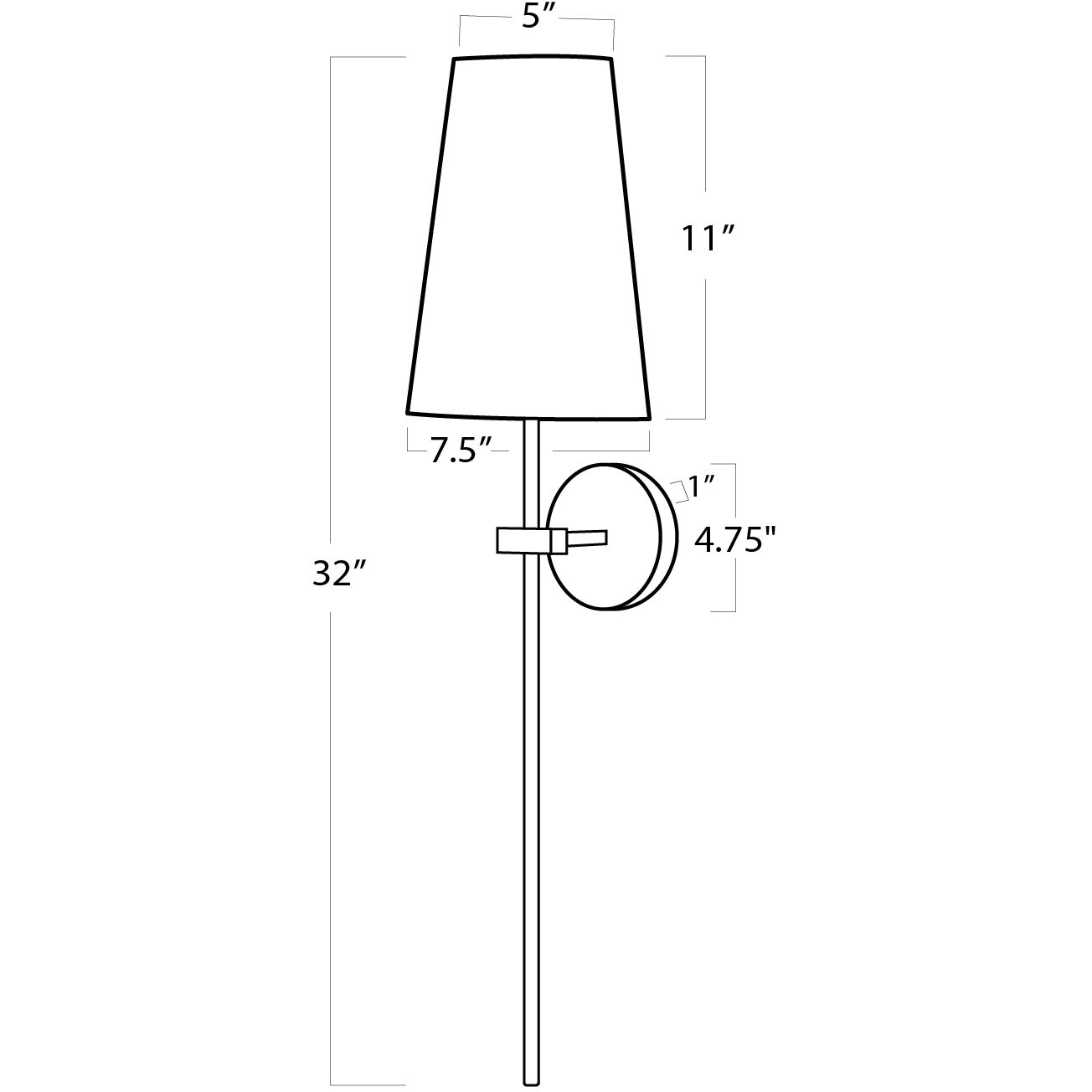 Toni 1 Light 7.5 inch Natural Brass Wall Sconce Wall Light